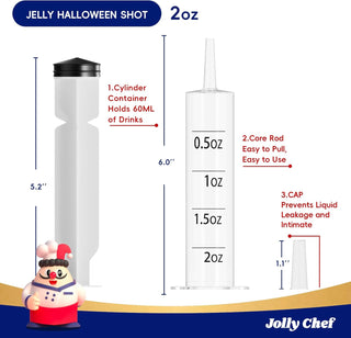 1.5oz/ 2oz White Shot Syringes - Halloween Party & Jelly Shot - Jolly Chef - JOLLYCHEF