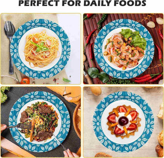 7in/ 9in/ 10in Grey Leaf Pattern Paper Plates - BBQ & Parties - Jolly Chef - JOLLYCHEF