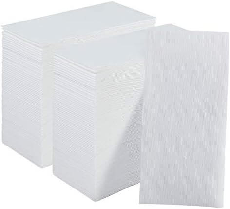  Jolly Chef blog cover from August 2024 Stacks of plain white paper napkins are neatly piled, highlighting their simple and clean design.