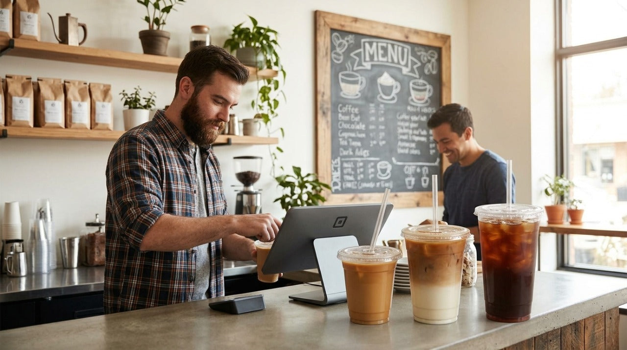 A cafe manager performing a UMass-style pricing audit and menu engineering analysis for small, medium, and large drink sizes.