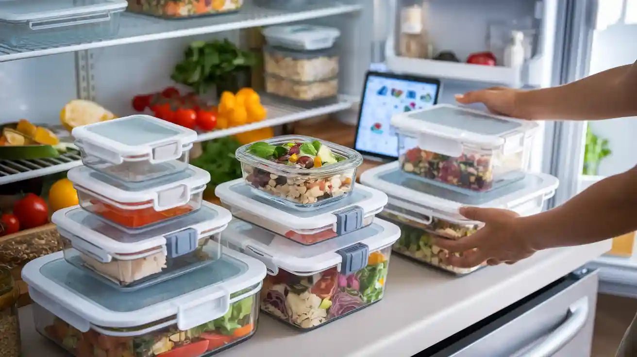 Best meal prep containers arranged for refrigerated lunches and food storage