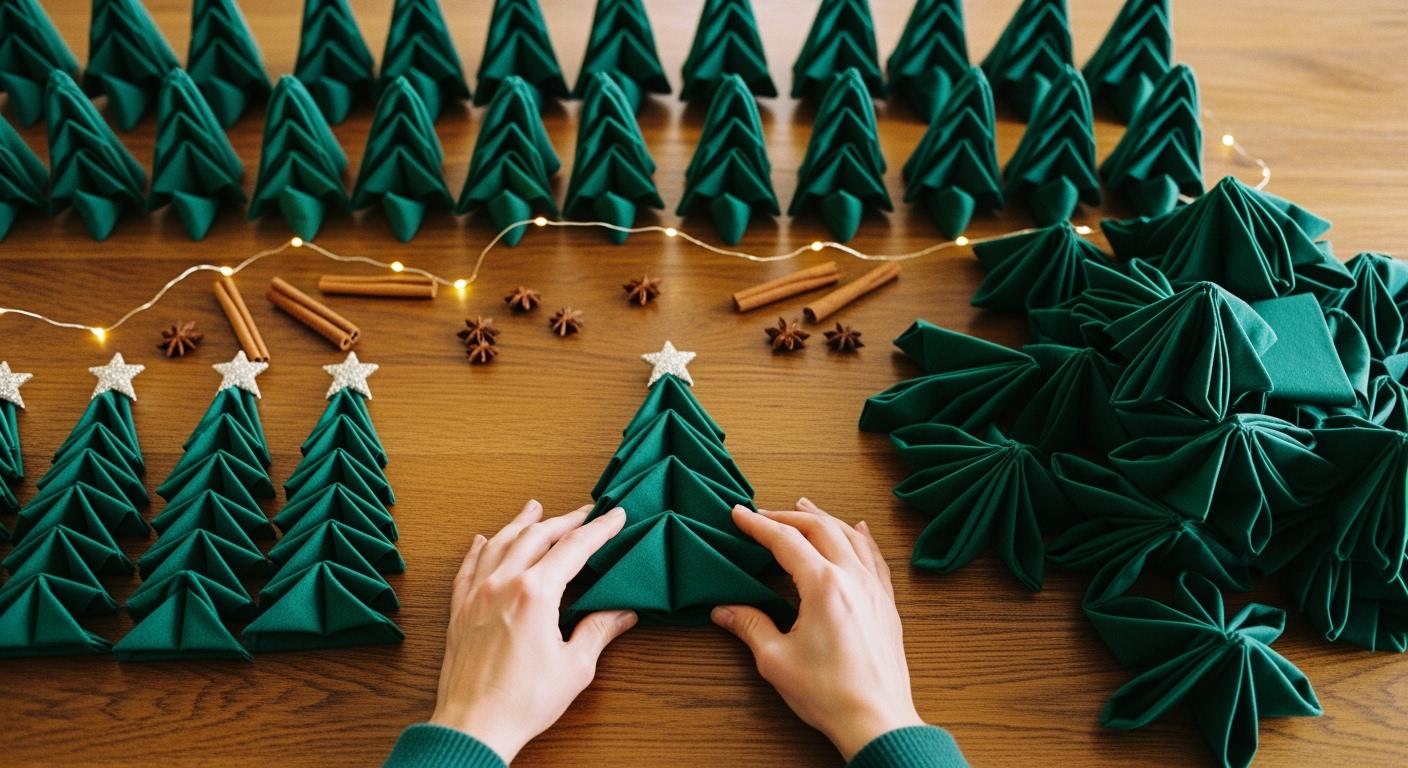 Bulk Christmas Tree Napkin Folds - JOLLYCHEF