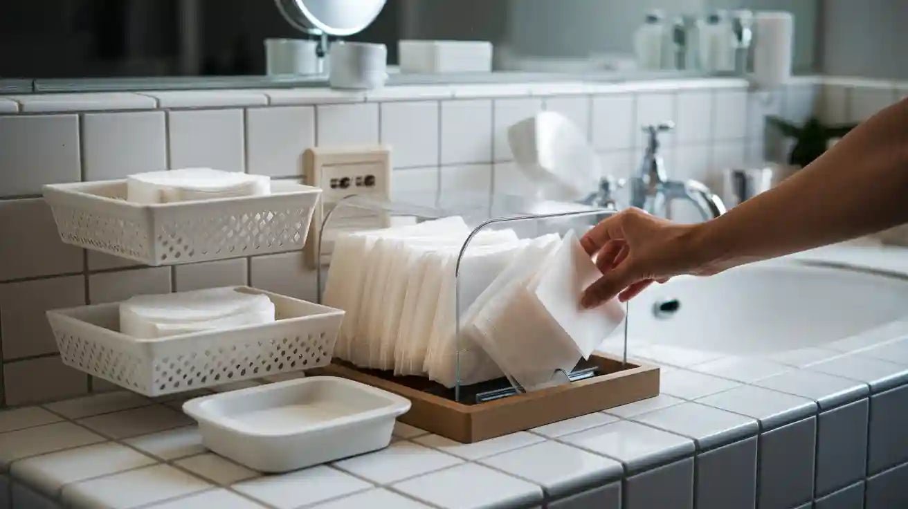 Organizing Disposable Bathroom Napkins in Limited Space - JOLLYCHEF