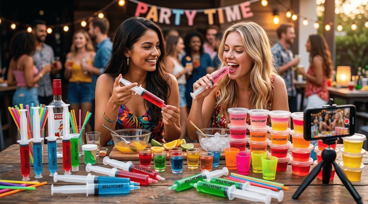 Party time with colorful Jollychef Jello Shot Syringes
