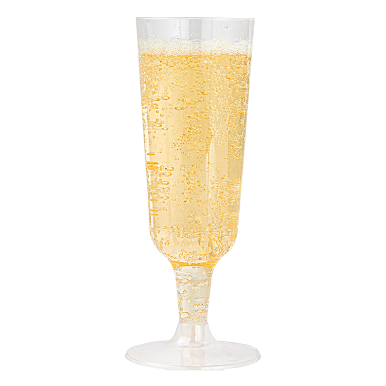 Jolly Chef Champagne Flutes Collection Main Image featuring a single gold glitter plastic champagne flute.