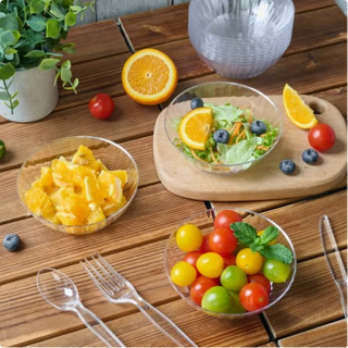 JOLLY CHEF 50 Pack Disposable Plastic Bowls 10 Oz, Heavy Duty Dessert Bowls