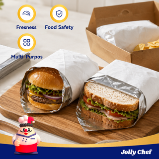 Foil Deli Wrap Sheets | Greaseproof Food Basket Liners for Burgers and Fries | BPA Free, Food Safety | Burger Store Supply