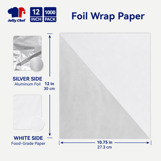 Foil Deli Wrap Sheets | Greaseproof Food Basket Liners for Burgers and Fries | BPA Free, Food Safety | Burger Store Supply