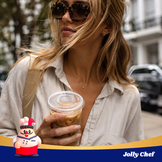 Bulk 98mm Width PET Plastic Flat & Dome Lids for 12-24oz Cups - Jolly Chef