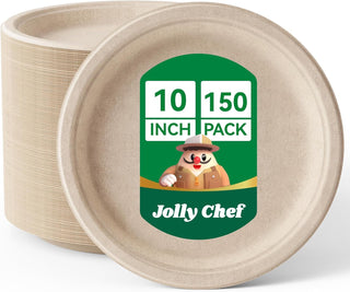 Natural Brown Compostable Plates - Family Gatherings & Picnics - Jolly Chef