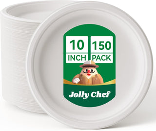 White Round Compostable Plates - BBQ & Picnics - Jolly Chef