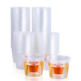 4.5oz Clear Highly Durable Plastic Jager Bomb Cups - Vegas Bomb Drink & Party - Jolly Chef