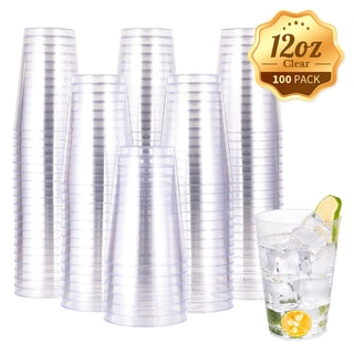 12oz/ 14oz/ 16oz Clear Heavy - duty PS Plastic Beer Cups - Party & Wedding Cocktails Tumblers - Jolly Chef - JOLLYCHEF