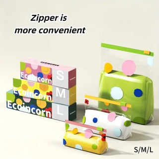 10/20/30pcs 3-Size Self-Sealing Food Storage Bags - Thick Reusable Refrigerator & Freezer Bags