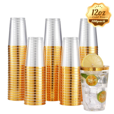 Gold&Rose&Silver Rim Plastic(PS) Cups