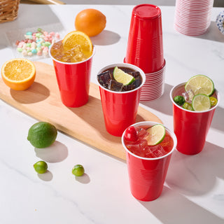 JOLLY CHEF 150 Pack 16 oz Disposable Plastic Cups, Red Party Plastic Cups for Parties, Picnics and BBQ - JOLLYCHEF