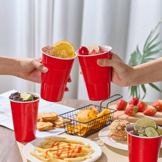 JOLLY CHEF 150 Pack 16 oz Disposable Plastic Cups, Red Party Plastic Cups for Parties, Picnics and BBQ - JOLLYCHEF