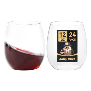 12 oz 24 Pack Plastic Wine Glasses Disposable for Party