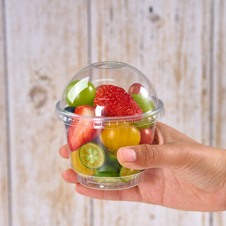 JOLLY CHEF 80 PACK 8 oz Clear Plastic Cups With Dome Lids, Crystal Clear Dessert Cups for Ice Cream, Latte, Cold Drinks