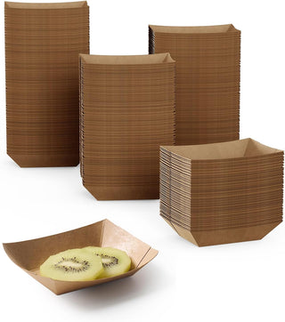 Multi-size Bulk Paper Dood Trays｜Food Boats for Nachos, French Fries｜BPA Free, Microwaveable｜Restaurant Supply