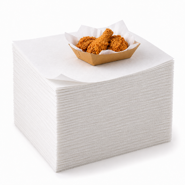 White Deli Wrap Paper Sheets | Greaseproof Food Basket Liners for Burgers and Fries | BPA Free, Microwave Safe | Multi-use Store Supply