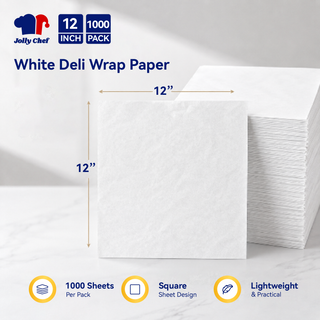 White Deli Wrap Paper Sheets | Greaseproof Food Basket Liners for Burgers and Fries | BPA Free, Microwave Safe | Multi-use Store Supply