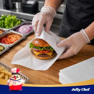 White Deli Wrap Paper Sheets | Greaseproof Food Basket Liners for Burgers and Fries | BPA Free, Microwave Safe | Multi-use Store Supply