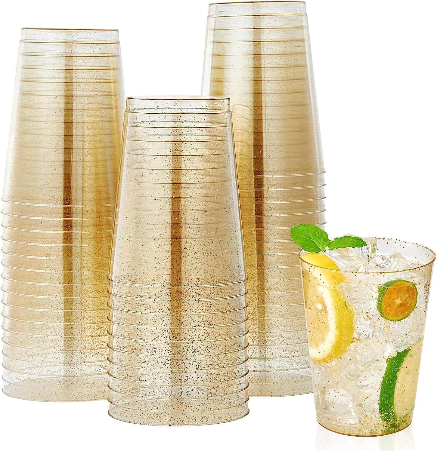 Exquisite Yellow Heavy Duty Disposable Plastic Cups, Bulk Party