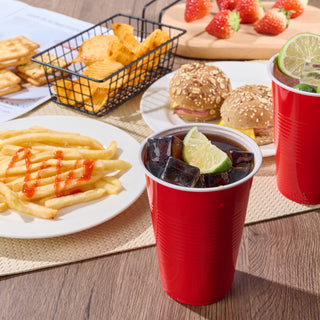 JOLLY CHEF 150 Pack 16 oz Disposable Plastic Cups, Red Party Plastic Cups for Parties, Picnics and BBQ - JOLLYCHEF