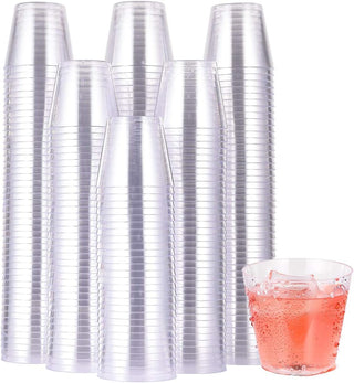 Multiple Sizes Clear Wide Mouth PS Plastic Cups -Wedding & Party-Jolly Chef