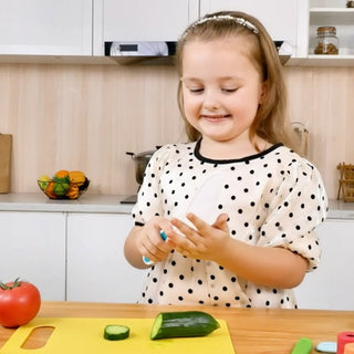 children-safe kitchen set—Includes peeler, cutting board and chopper - real kitchen tools for kids ages 2-12