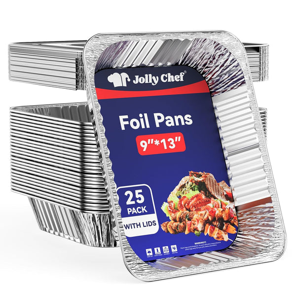 9×13in Bulk Foil Pans with Lids | Case Aluminium Trays for BBQ Meats, Veggies, Desserts | Food-Grade, Heat-Resistant | Restaurant Supply