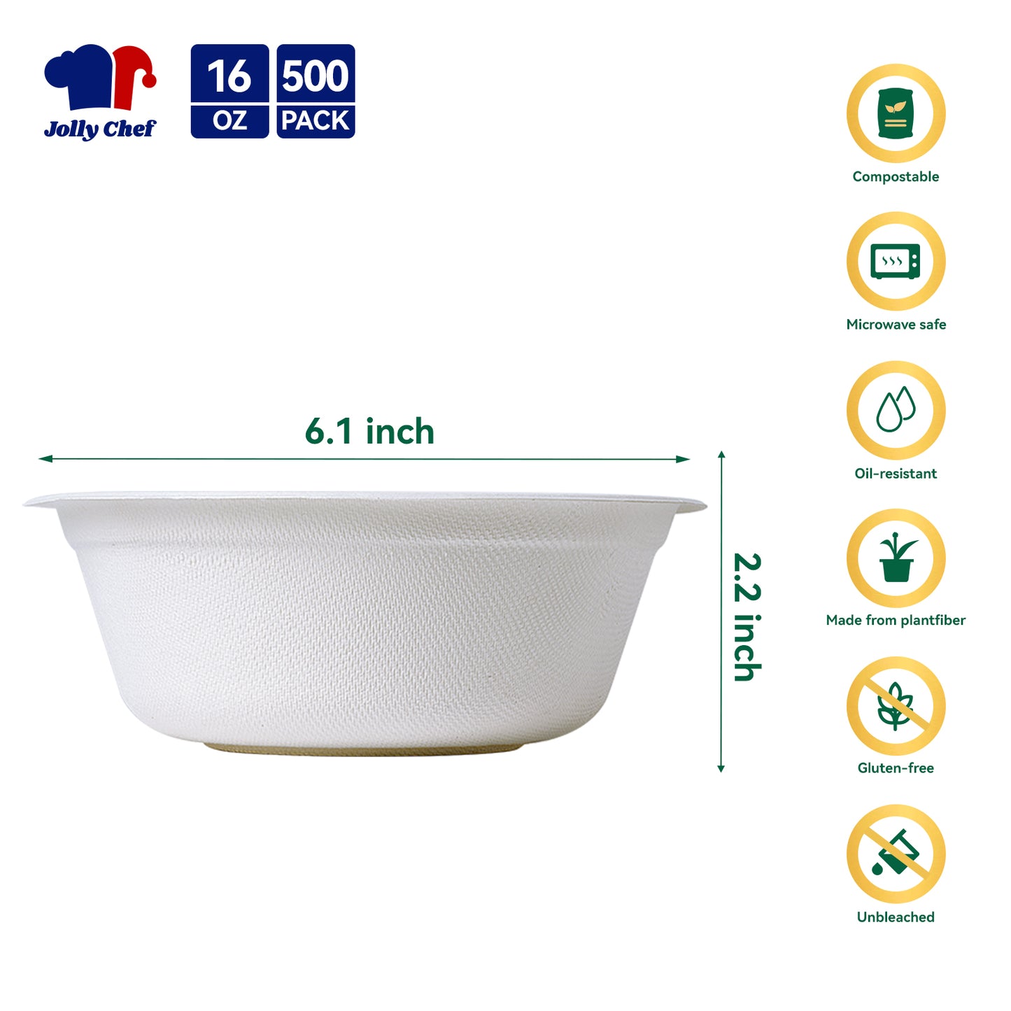 (Vente en gros) Bol en papier jetable compostable biodégradable