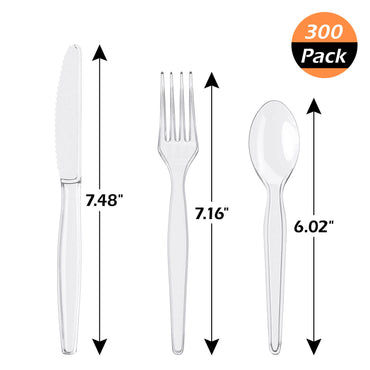 Clear Plastic Knifes&Spoons&Folks(Set of 3)