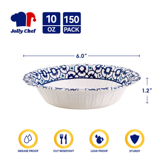 JOLLY CHEF 150 Count Paper Bowls 10 oz for Lunch