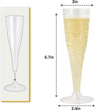 4.5oz Clear PS Plastic Champagne Flutes - Wedding & Parties - Jolly Chef - JOLLYCHEF