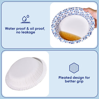 Jolly Chef product gallery image 3 named Disposable Paper Bowls,Strong,Soak Proof,Microwave Safe with 20oz