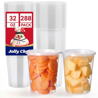 Bulk Food Containers with Lids | Plastic Bowls for Soups, Salads | BPA-Free | Restaurant Supply