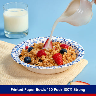 Jolly Chef product gallery image 4 named Disposable Paper Bowls,Strong,Soak Proof,Microwave Safe with 20oz