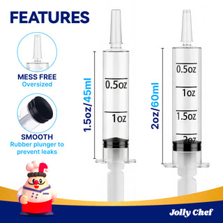 1.5oz/2oz Multi-Purpose Liquid Measuring Syringe | Precise Epoxy, Glue & Oil Dispenser | Pet Feeding Tool | Food Grade