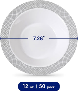 Bols en plastique en vrac de 355 ml | Bols jetables pour soupes, salades, desserts | Sans BPA | Fournitures de restaurant