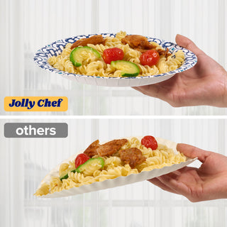 JOLLY CHEF 200 - Pack 8.5" Paper Plates: Leak & Cut Resistant for Any Gathering - JOLLYCHEF