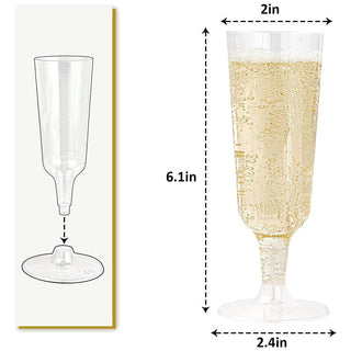 5oz Clear Easy Grip PS Plastic Dessert Cups - Plastic Champagne Flutes - Wedding & Parties - Jolly Chef - JOLLYCHEF
