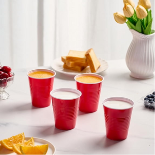 JOLLY CHEF 150 Pack 12 oz Disposable Red Party Plastic Cups