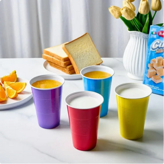 JOLLY CHEF 160 Pack 16 oz Disposable Plastic Cups, Assorted Color Plastic Party Cups