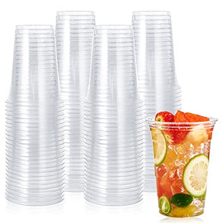 Bulk clear PET plastic cups with cold drink for restaurant supply