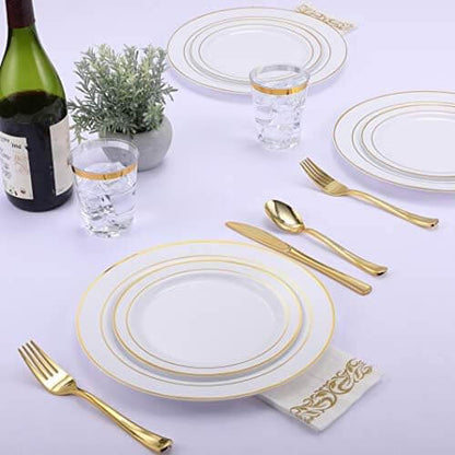 Gold Rim Plastic Plates(204sets)