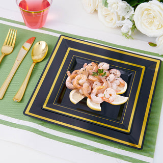 Black Gold Square Elegant Dinnerware Sets - Weddings & Parties - Jolly Chef - JOLLYCHEF