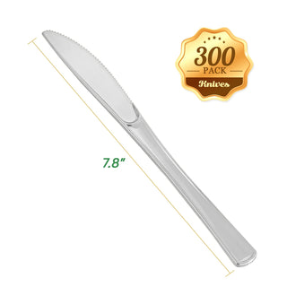 Silver Food - Grade Plastic Knives, Forks & Spoons - Catering & Parties - FOCUSLINE - JOLLYCHEF