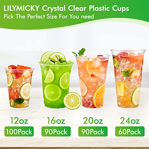 Bulk Crystal Clear PET Plastic Cups | Disposable Cups for Cold Drinks, Juice & Iced Coffee | Case Restaurant Supply